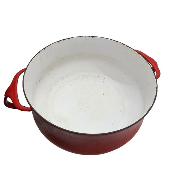 Vintage Dansk Kobenstyle Enamelware Red Dutch Oven/Casserole Round, France 8.5" - Picture 5 of 12